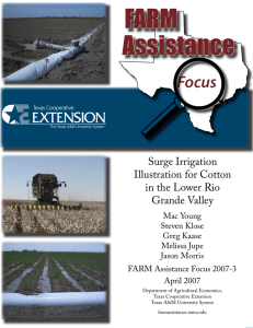 Assistance FARM Focus Surge Irrigation