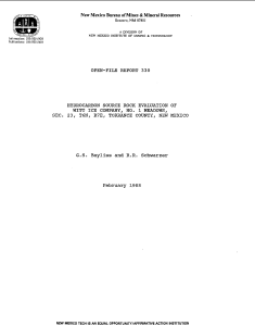 New Mexico Bureau of Mines Mineral Resources OPEN-FILE REPORT