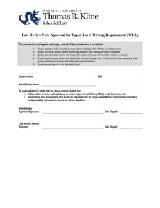 Law Review Note Approval for Upper-Level Writing Requirement (WUL)