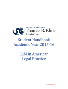 Student Handbook Academic Year 2015-16 LLM in American