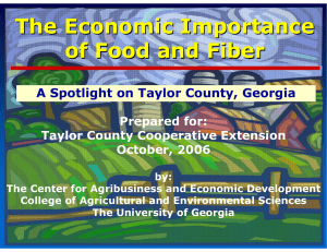 The Economic Importance of Food and Fiber Prepared for: