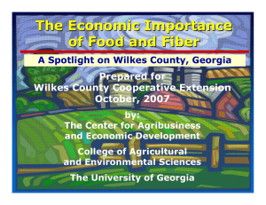 The Economic Importance of Food and Fiber Prepared for Wilkes County Cooperative Extension
