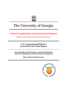 The University of Georgia Center for Agribusiness and Economic Development