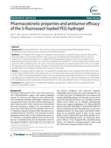 Pharmacokinetic properties and antitumor efficacy of the 5-fluorouracil loaded PEG-hydrogel Open Access