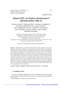 Fatness QTL on chicken chromosome 5 and interaction with sex  