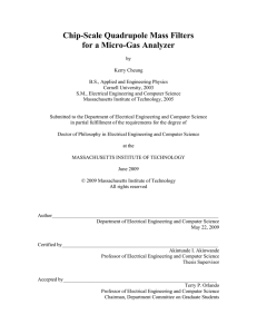 Chip-Scale Quadrupole Mass Filters for a Micro-Gas Analyzer