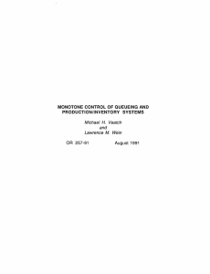 MONOTONE  CONTROL  OF  QUEUEING  AND