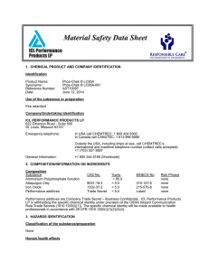 1.  CHEMICAL PRODUCT AND COMPANY IDENTIFICATION Identification Product Name: