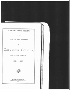 CORVALLIS COLLEGE, 1881-1882. CORVALLIS, OREGON. OFFICERS AND STUDENTS