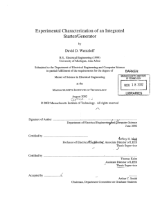 Experimental  Characterization of an Integrated Starter/Generator D.