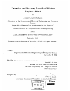 Detection  and  Recovery  from  the ... Engineer  Attack Jennifer  Joyce  Mulligan