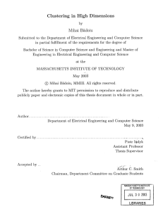 Mihai  Badoiu Clustering  in  High  Dimensions