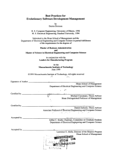Best  Practices for Evolutionary Software  Development  Management by S.