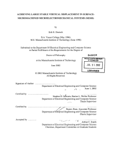 ACHIEVING  LARGE STABLE  VERTICAL  DISPLACEMENT  IN ... MICROMACHINED  MICROELECTROMECHANICAL  SYSTEMS  (MEMS)