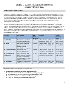 REQUEST FOR PROPOSALS UNI 2013-14 CAPACITY BUILDING GRANT COMPETITION
