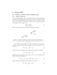 2 Lecture 9-28 2.1 Chapter 1 Newton’s Laws of Motion (con)