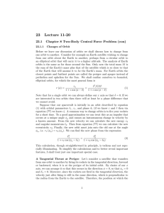23 Lecture 11-20 23.1 Chapter 8 Two-Body Central Force Problem (con)