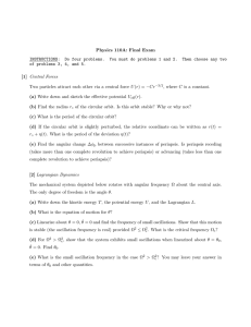Physics 110A: Final Exam INSTRUCTIONS: Do four problems.