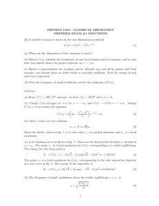 PHYSICS 110A : CLASSICAL MECHANICS MIDTERM EXAM #1 SOLUTIONS