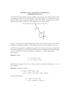 PHYSICS 110A : CLASSICAL MECHANICS MIDTERM EXAM #2