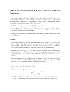 PHYS 201 Mathematical Physics, Fall 2015, Midterm Solutions