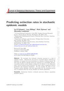 J J. Stat. Predicting extinction rates in stochastic