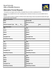 Alternative Format Request Drexel University Office of Disability Resources