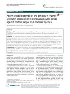 Antimicrobial potential of the Ethiopian Thymus