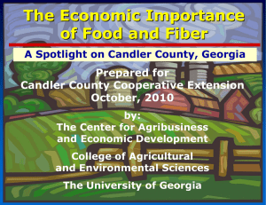 The Economic Importance of Food and Fiber Prepared for Candler County Cooperative Extension