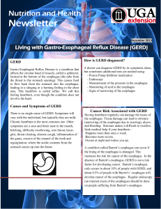 Newsletter Nutrition and Health Living with Gastro-Esophageal Reflux Disease (GERD)