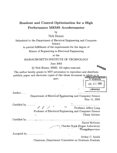 Readout  and  Control Optimization  for  a ... Performance  MEMS  Accelerometer Nick  Homer