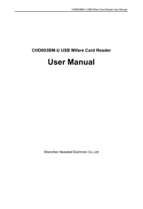 User Manual  CHD603BM-U USB Mifare Card Reader Shenzhen Newabel Electronic Co.,Ltd