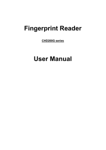 Fingerprint Reader User Manual CHD200G series