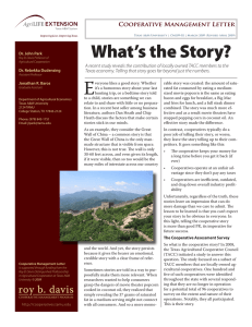 What’s the Story? Cooperative Management Letter