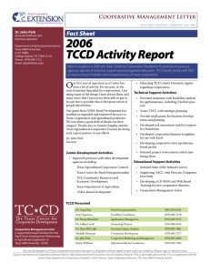 2006 TCCD Activity Report Fact Sheet