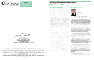Master Marketer Newsletter  Volume 6 Issue 2