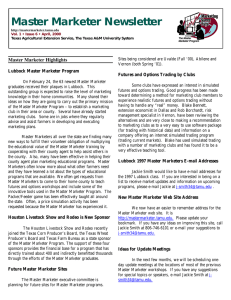 Master Marketer Newsletter Master Marketer Highlights Lubbock Master Marketer Program