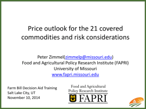 Price outlook for the 21 covered commodities and risk considerations l(