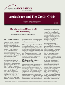 The Intersection of Farm Credit and Farm Policy