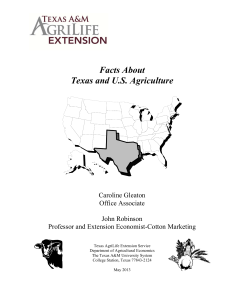 Facts About Texas and U.S. Agriculture Caroline Gleaton