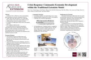 Crisis Response: Community Economic Development within the Traditional Extension Model