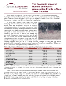 The Economic Impact of Hunters and Hunter Appreciation Events in West Texas Counties