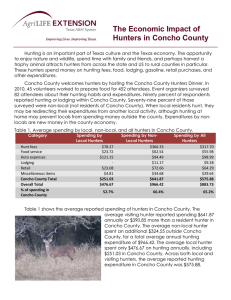 The Economic Impact of Hunters in Concho County