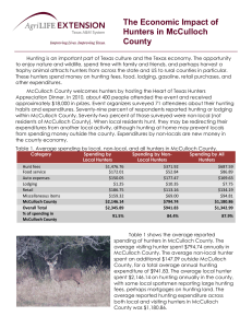 The Economic Impact of Hunters in McCulloch County