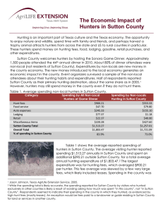 The Economic Impact of Hunters in Sutton County