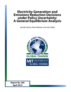 Electricity Generation and Emissions Reduction Decisions under Policy Uncertainty: A General Equilibrium Analysis