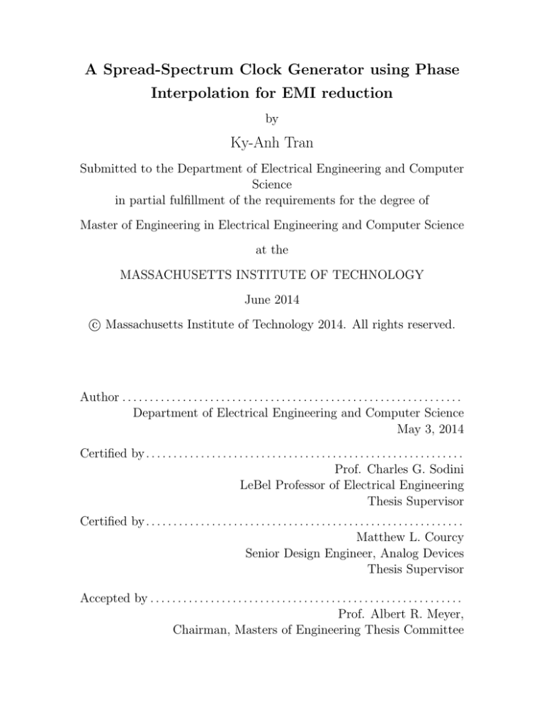 A Spread-Spectrum Clock Generator using Phase Interpolation for EMI ...