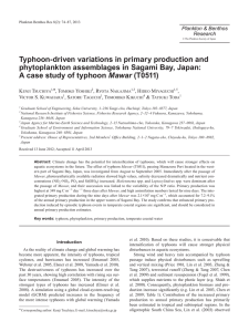 Typhoon-driven variations in primary production and Mawar