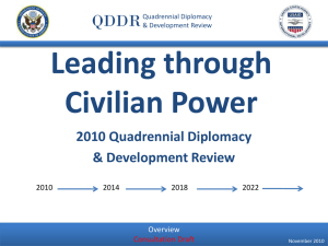 Leading through Civilian Power QDDR 2010 Quadrennial Diplomacy