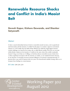 Renewable Resource Shocks and Conflict in India’s Maoist Belt